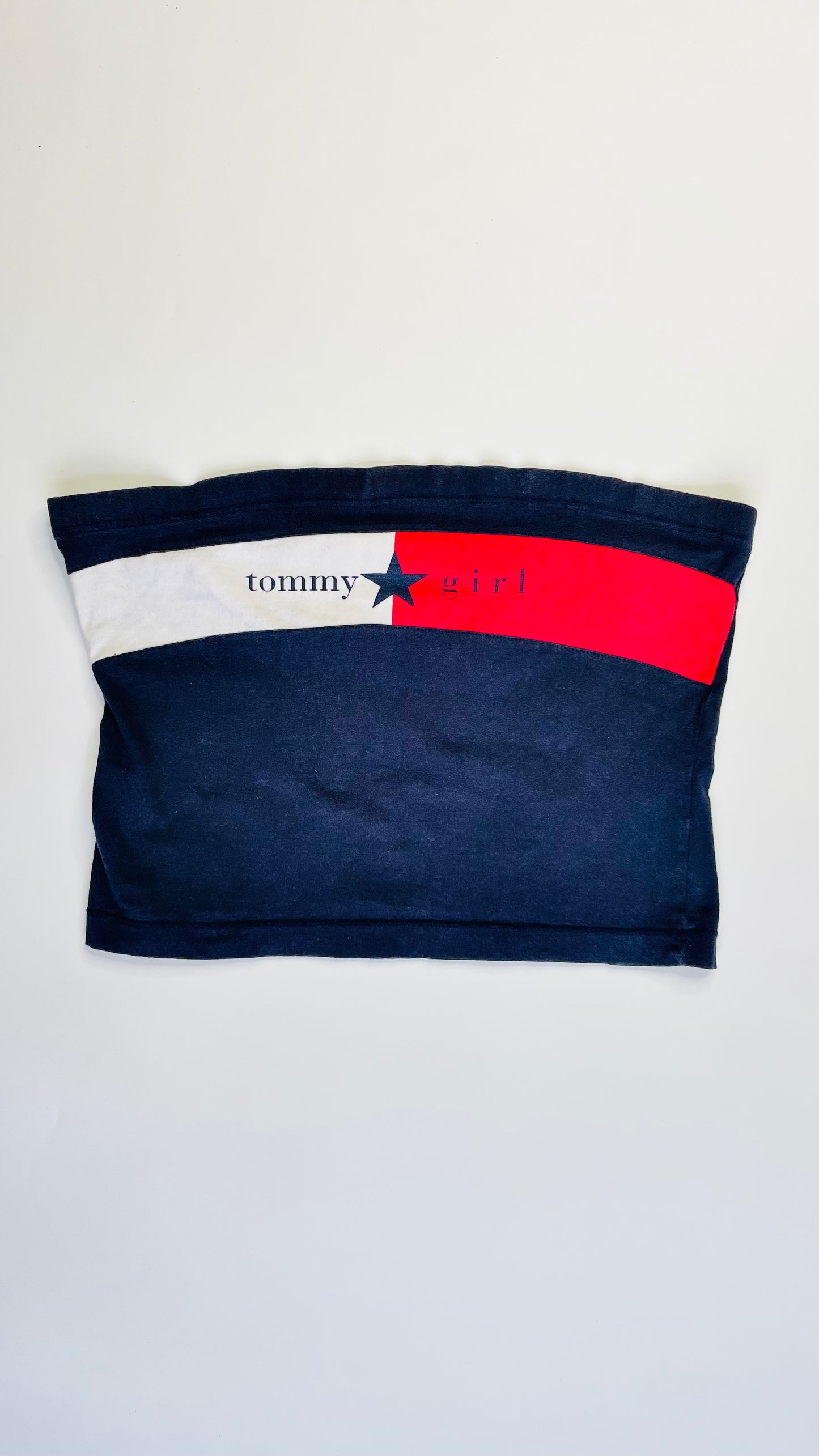 90s Tommy Girl navy logo tube top  - Size XL