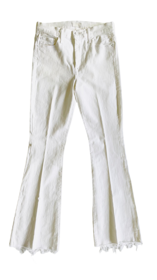 Pre-Loved MOTHER denim white flared jeans NWOT - Size 29 x 32