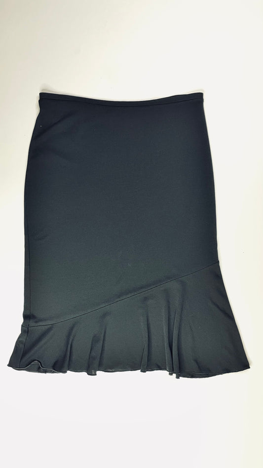 Vintage 90s EXPRESS black stretch low rise midi skirt - Size M
