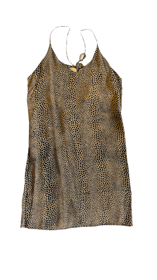 Pre-Loved animal print brown & black mini tank dress - Size S-M