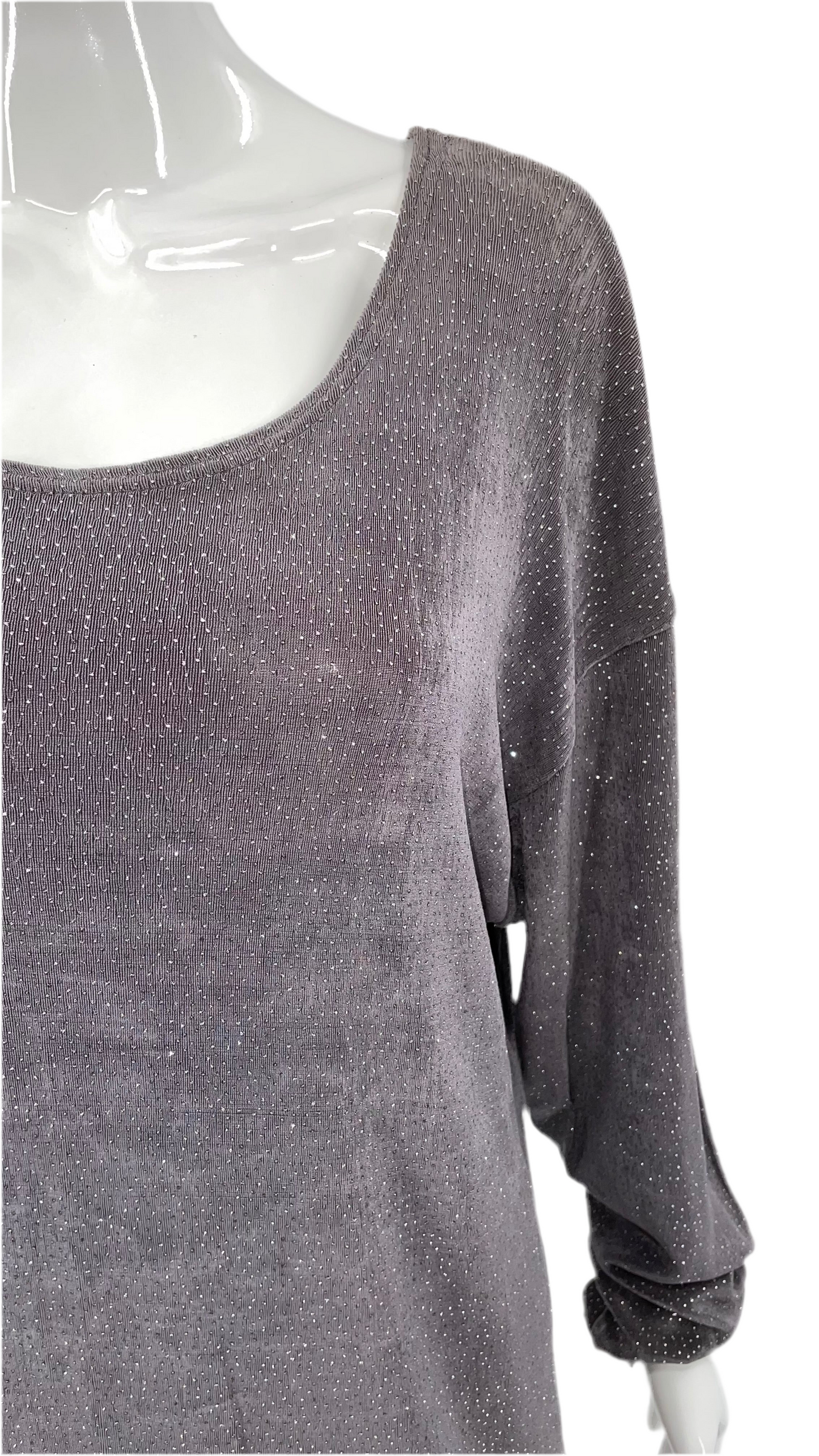 Vintage 90s grey glitter tunic or mini dress - Size S-XL