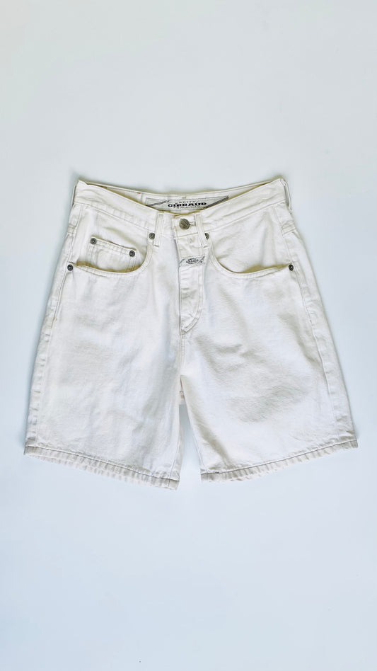 90s Girbaud white denim Bermuda jean shorts - Size 1-2
