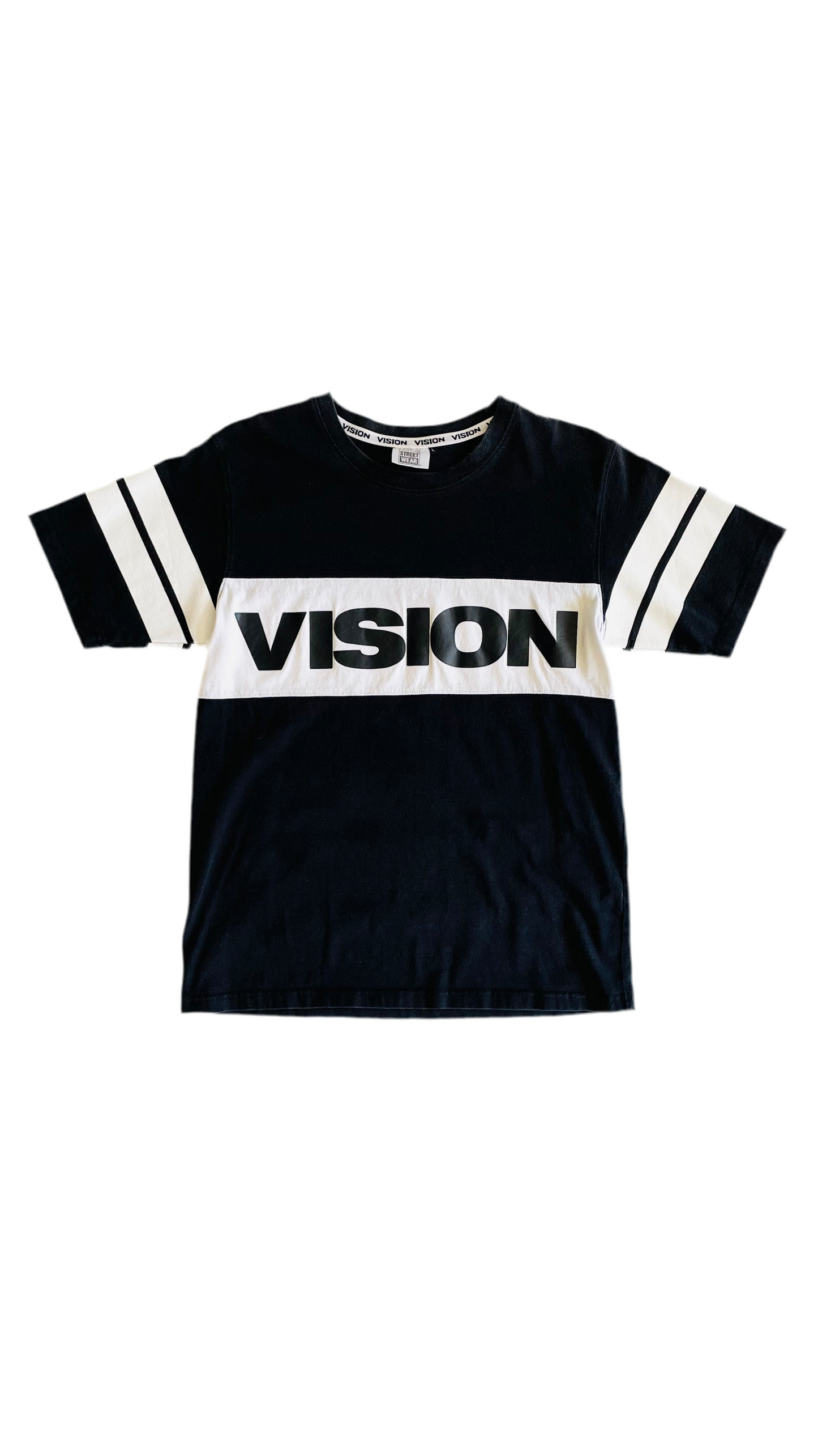 Pre-Loved black & white VISION streetwear t-shirt - Size L