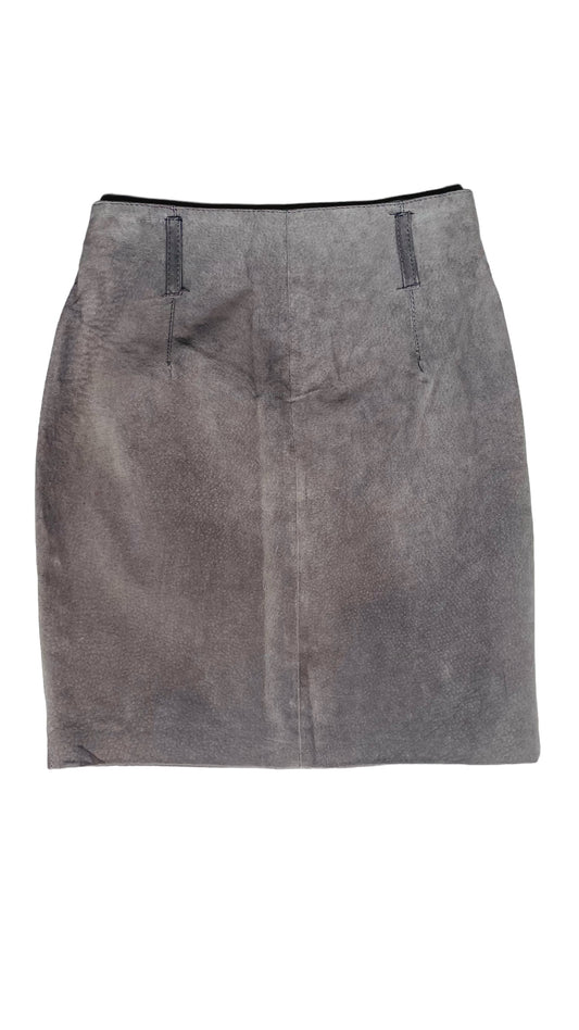 Vintage 80s EXPRESS light grey suede mini skirt - Size 7/8