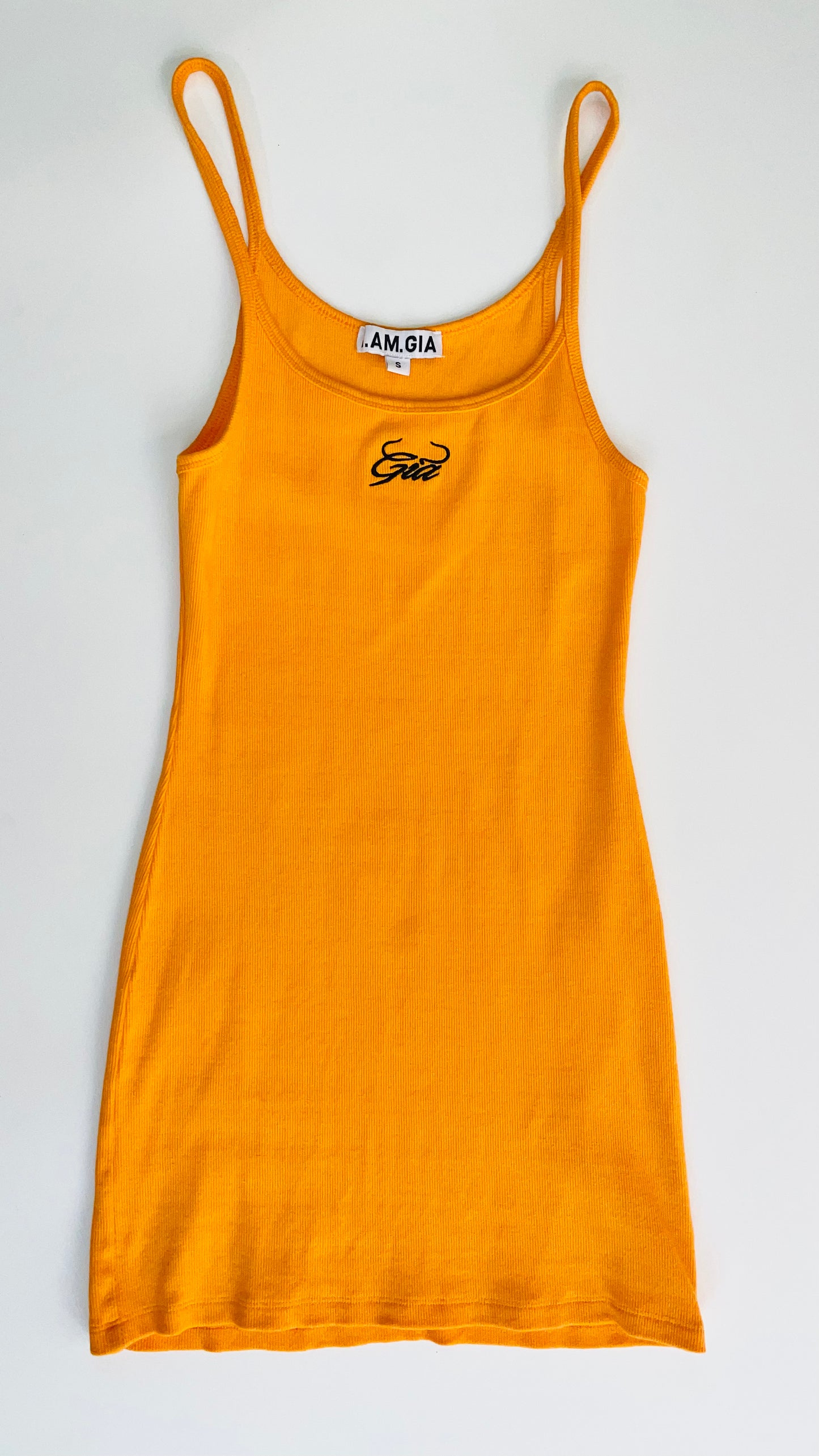 Pre-Loved neon orange I.AM.GIA mini tank dress - Size S