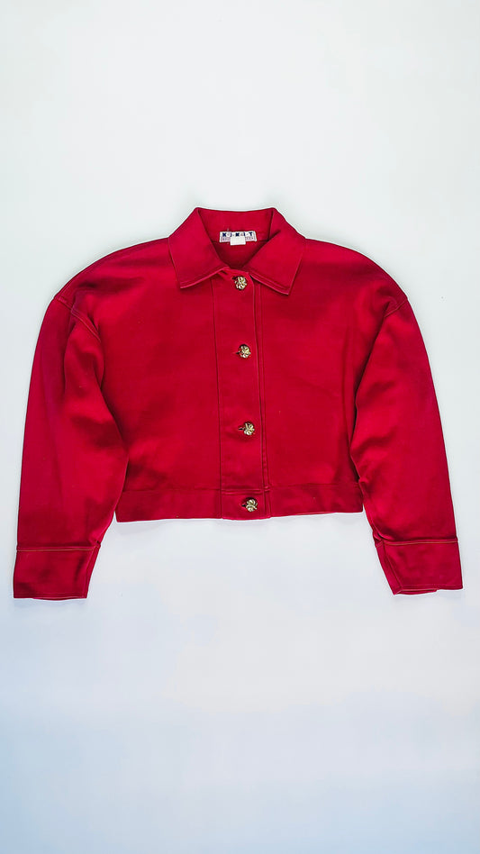 Vintage 90s red knit jacket - Size S