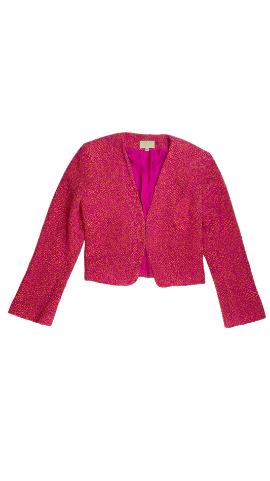 Vintage 90s CACHE pink & orange tweed jacket - Size 8