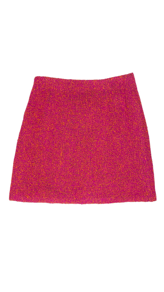 Vintage 90s CACHE pink & orange tweed mini skirt - Size 10
