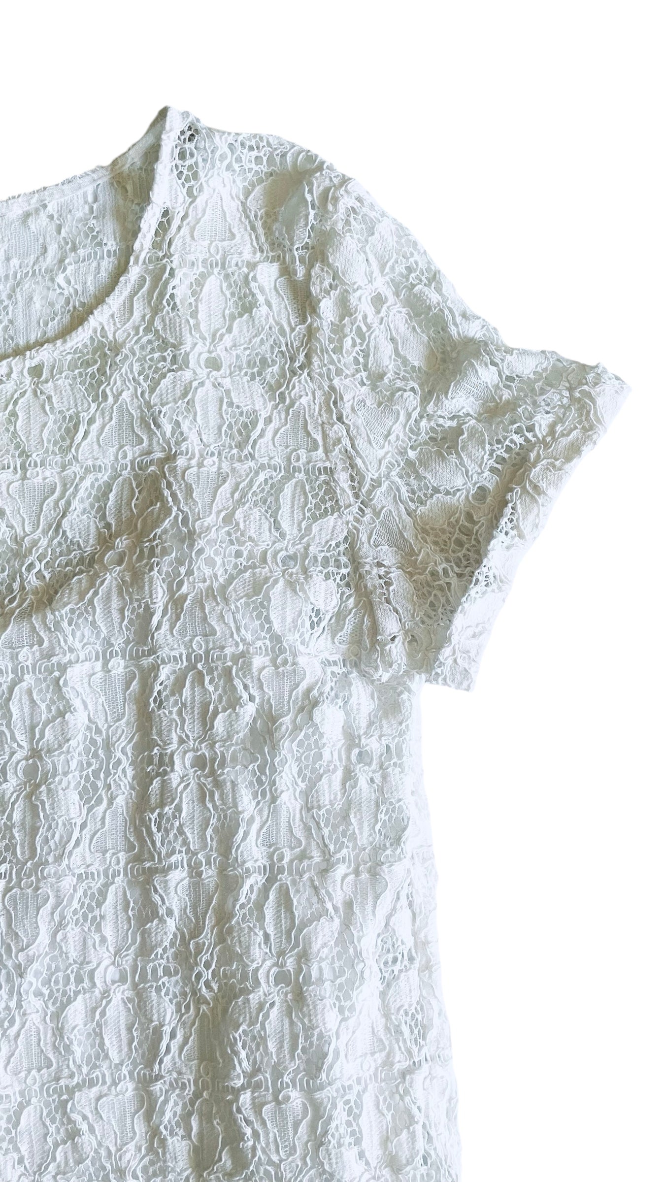 Pre-Loved FRAME white lace t-shirt dress - Size M