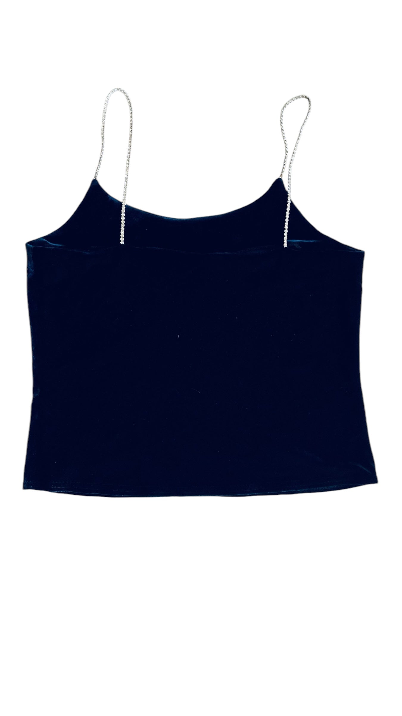 Vintage 90s navy velvet tank top - Size L