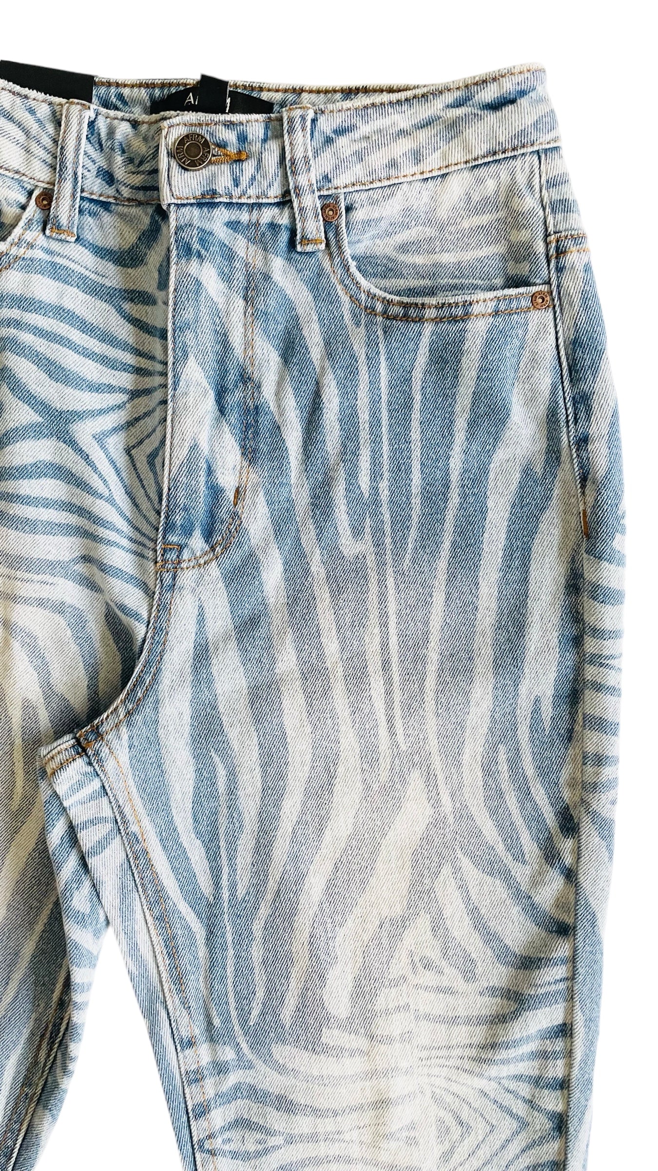 Pre-Loved AFRM blue zebra print slim fit jeans - Size 25 x 28