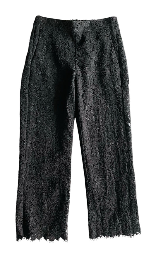 Pre-Loved J CREW black lace high rise trousers - Size 4