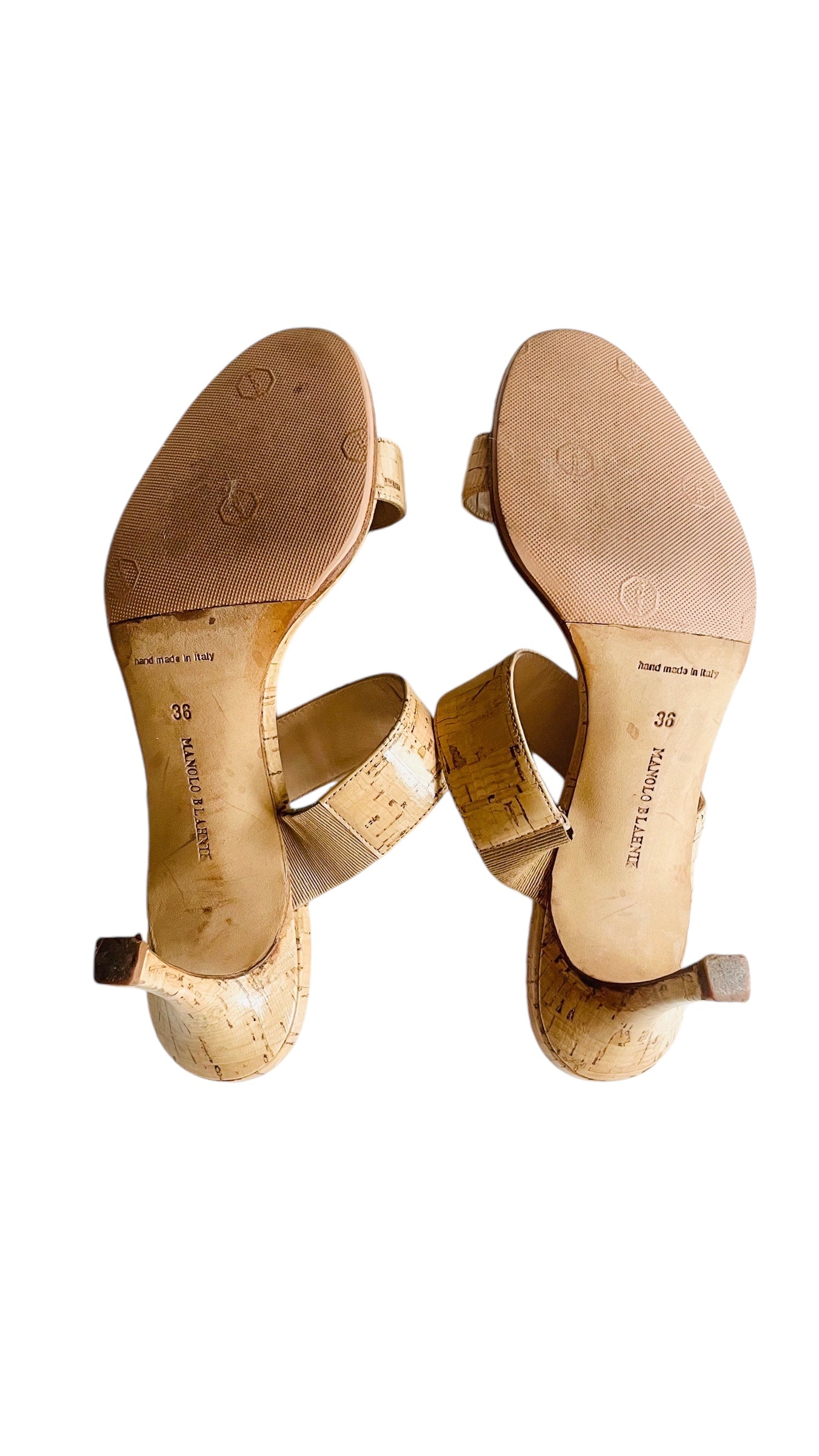 Pre-Loved MANOLO BLAHNIK cork heels - Size 36