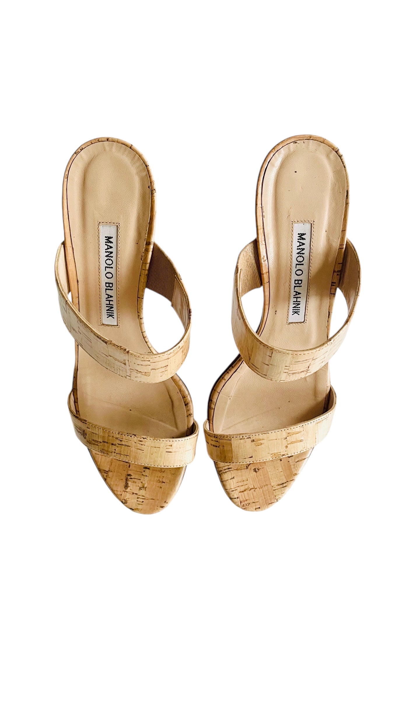 Pre-Loved MANOLO BLAHNIK cork heels - Size 36