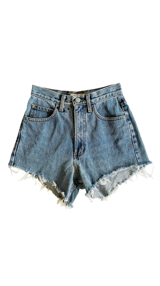 Vintage 90s GUESS jeans blue denim shorts - Size 26