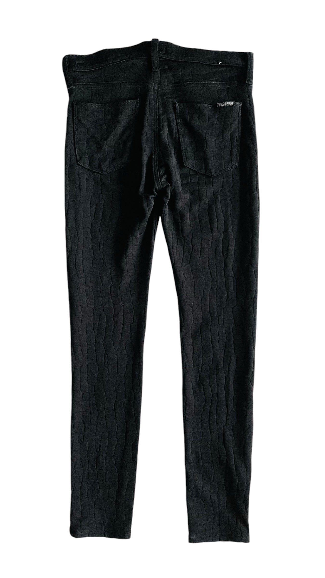 Pre-Loved HUDSON black alligator mid rise stretch knit pants - Size 28