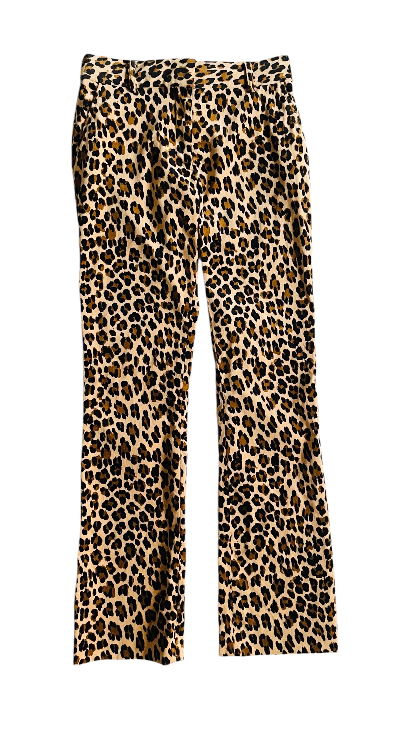 Pre-Loved FRAME cheetah mini boot velvet trousers  - Size 2