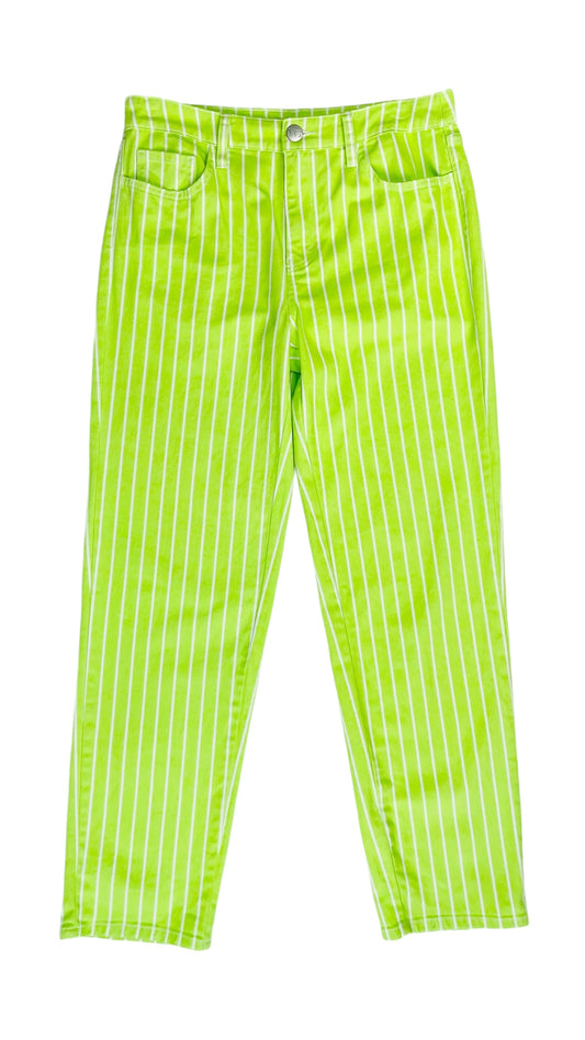 Pre-Loved VICTOR GLEMAUD neon green mid rise straight leg jeans - Size 6