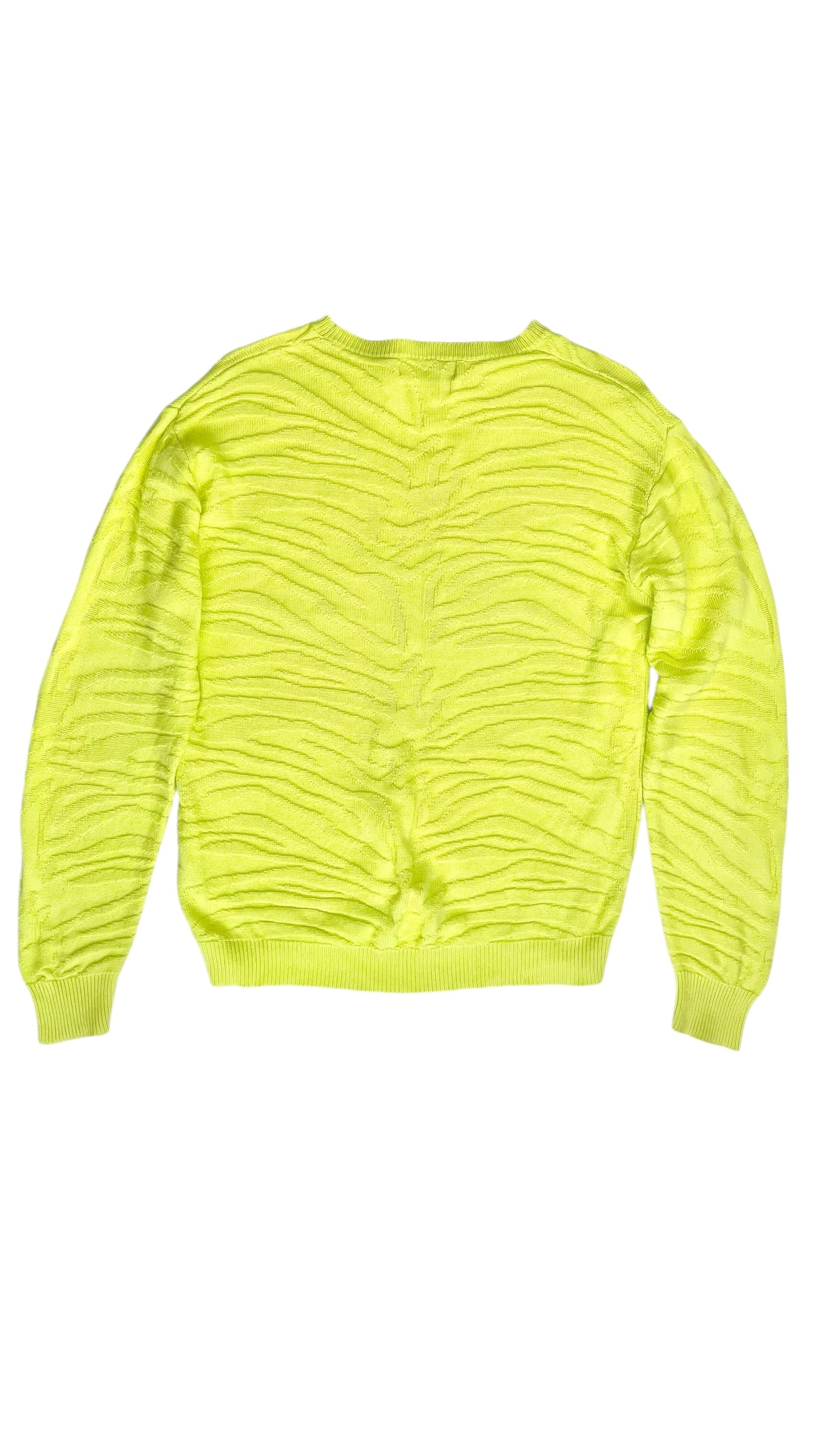 Pre-Loved zebra JOHN & JENN neon yellow knit sweater - Size M