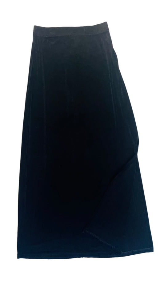 Vintage 90s black slinky maxi skirt - Size S