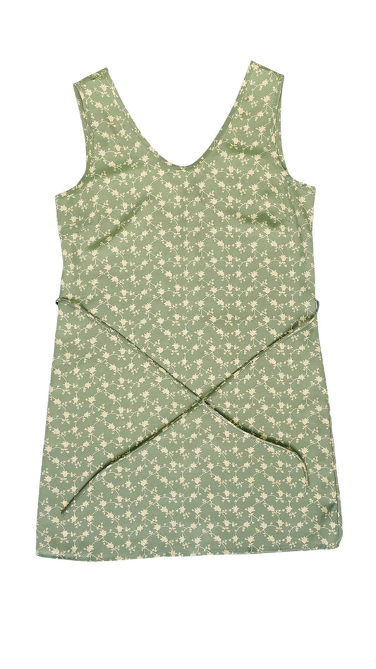 Vintage 90s sage green floral print mini tank dress - Size S