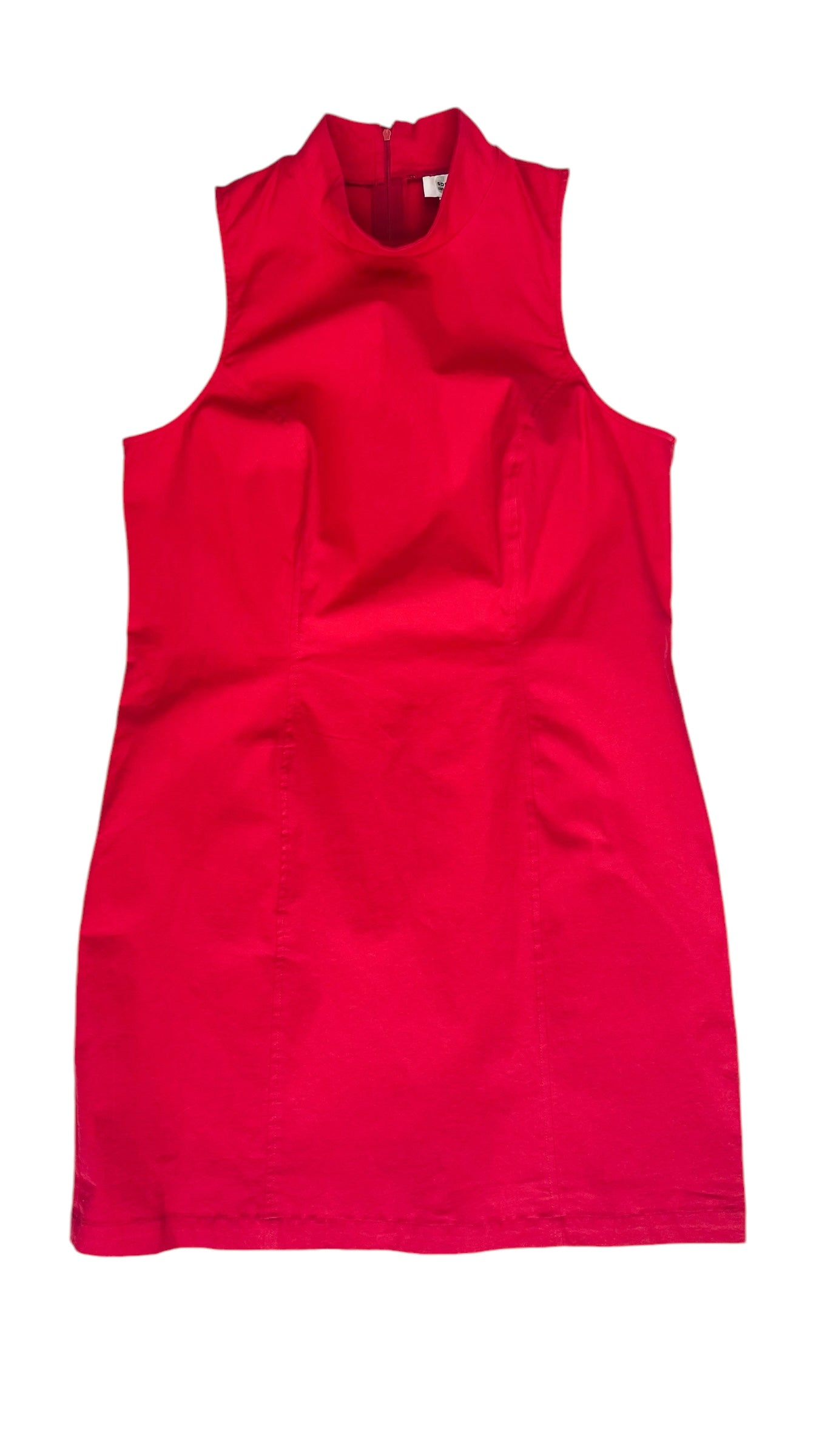 Vintage 90s red mockneck mini tank dress - Size XL