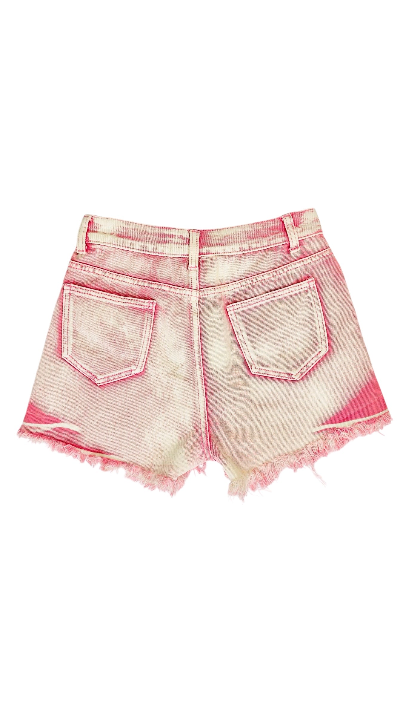 Pre-Loved pink acid wash denim shorts - Size M