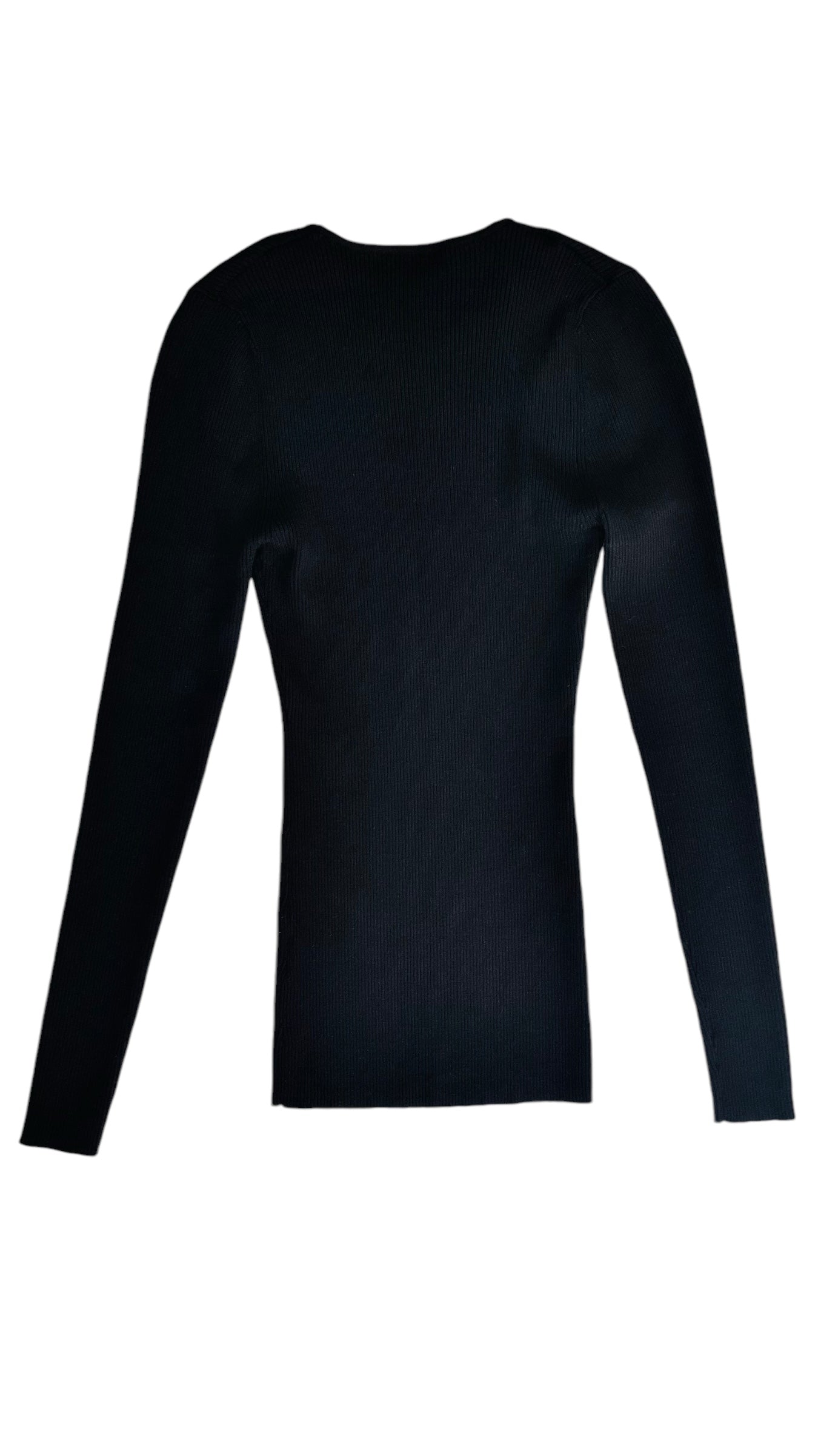 Pre-Loved KOOKAI black long sleeve rib knit top - Size 0