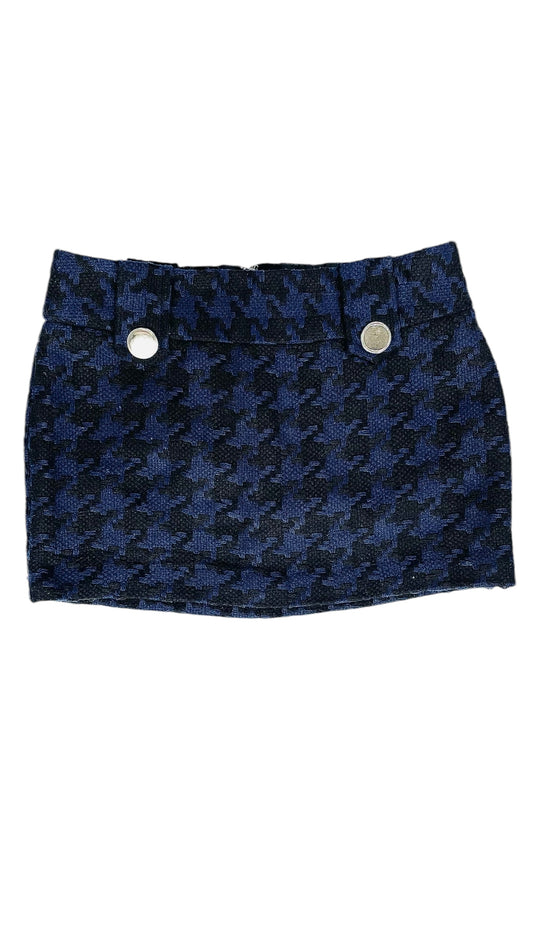 Vintage Y2K CHARLOTTE RUSSE black and blue houndstooth low rise mini skirt - Size 2