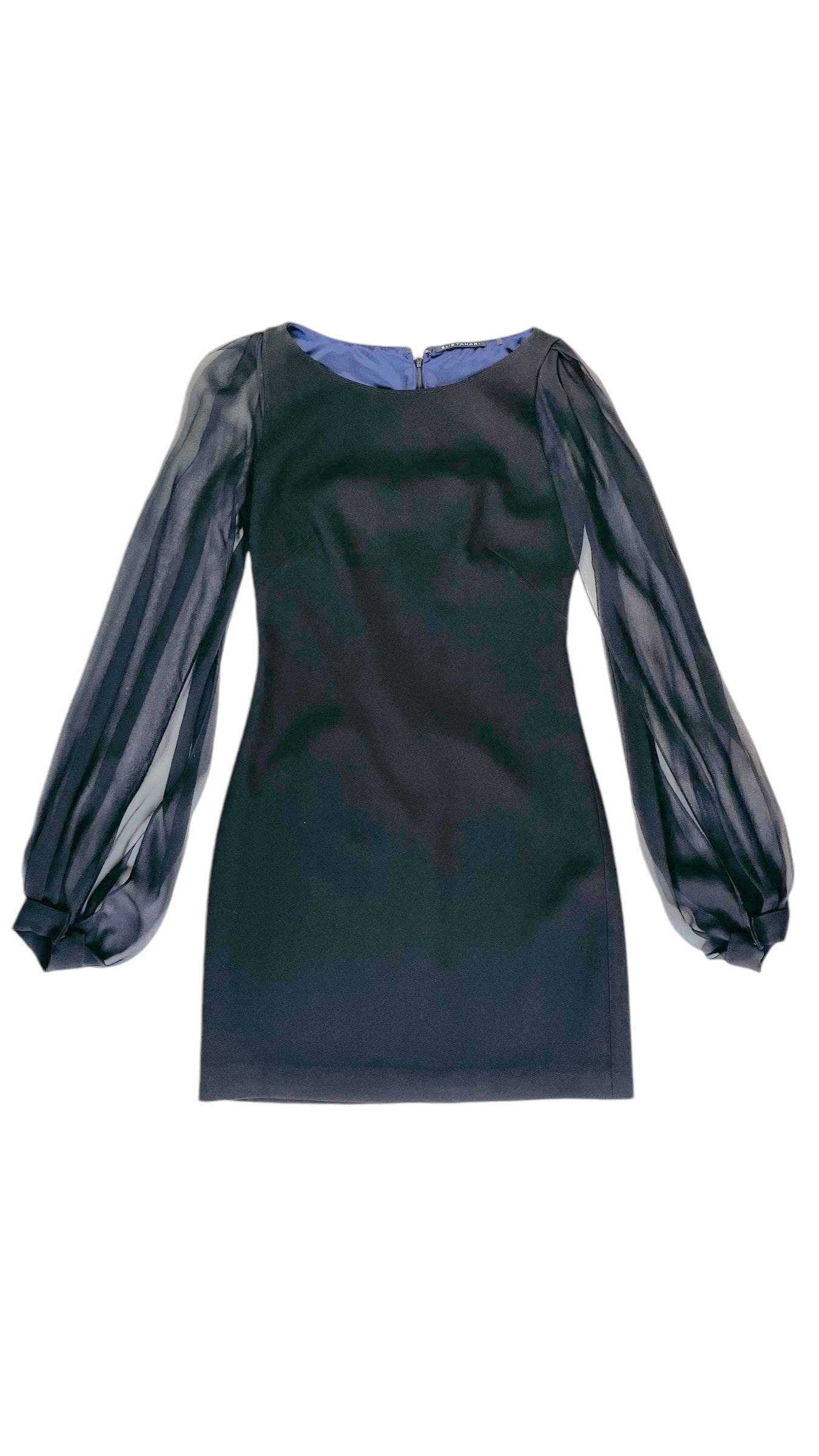 Pre-Loved black ELIE TAHARI long sleeve mini dress - Size S