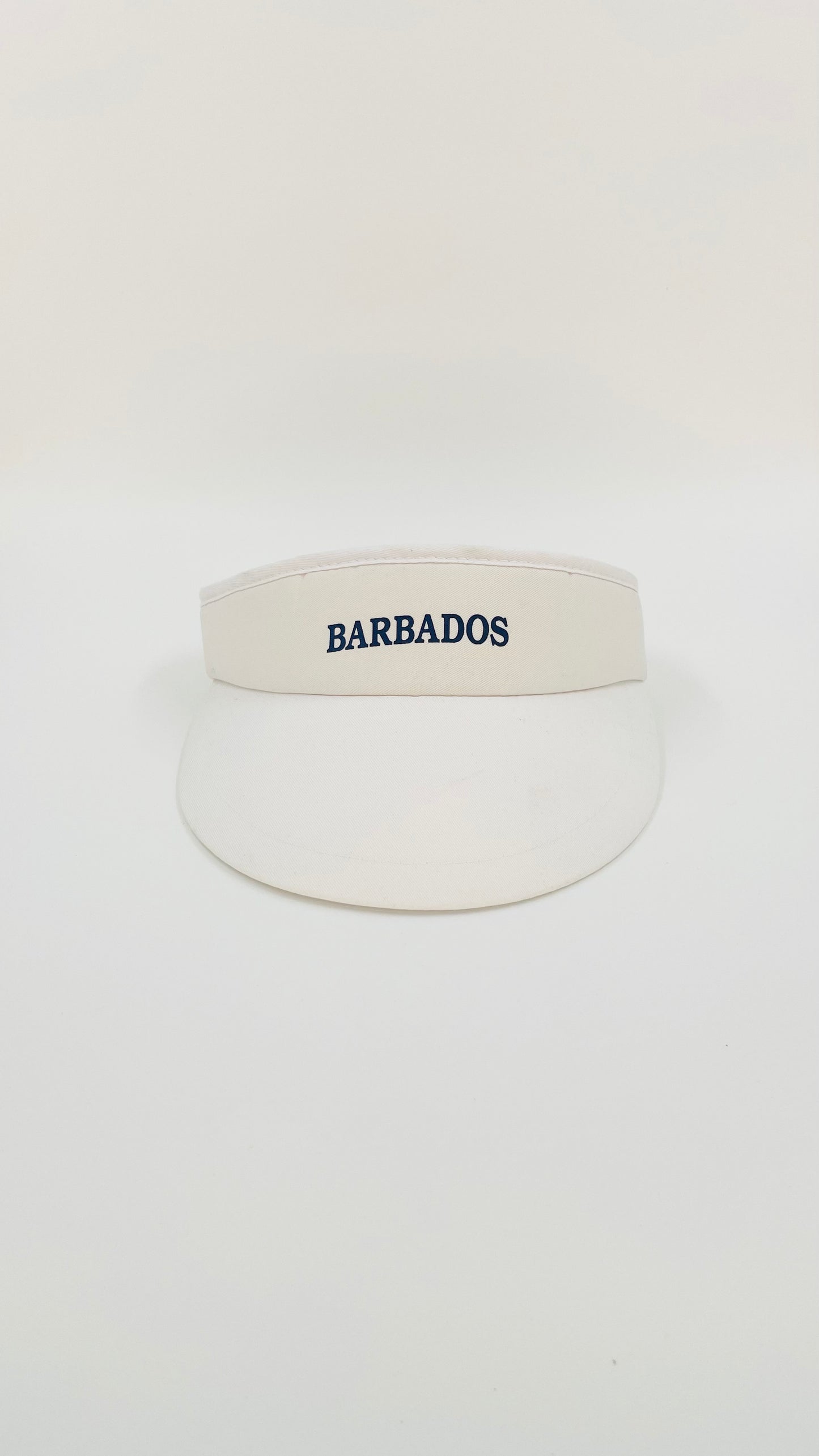80s White Barbados logo visor  - One Size