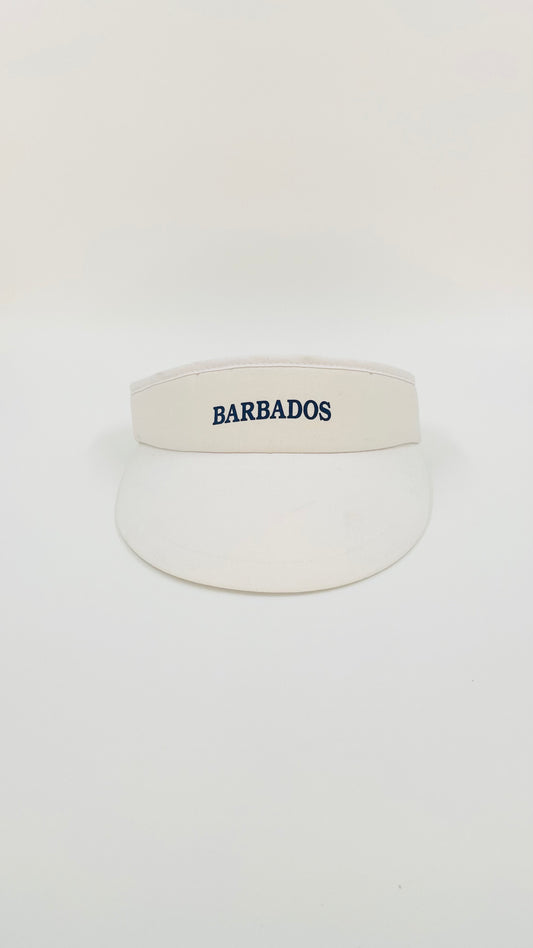 80s White Barbados logo visor  - One Size