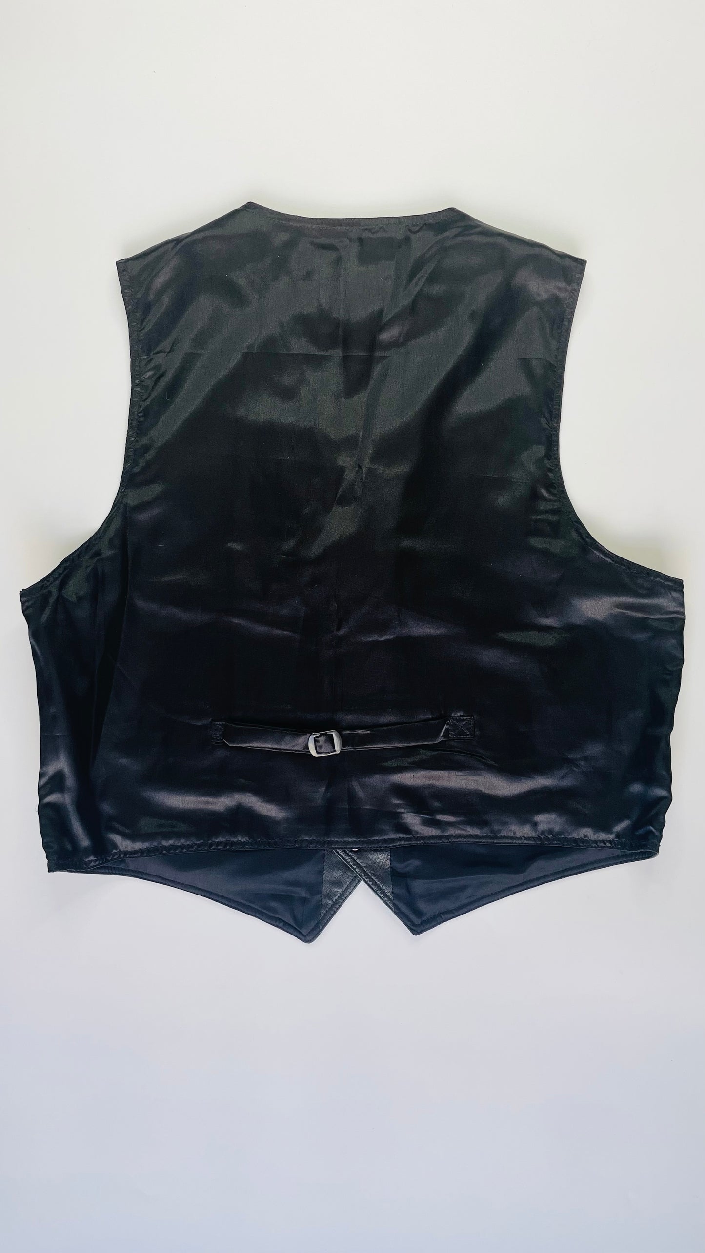 90s Black Pelle Sport leather vest  - Size XL