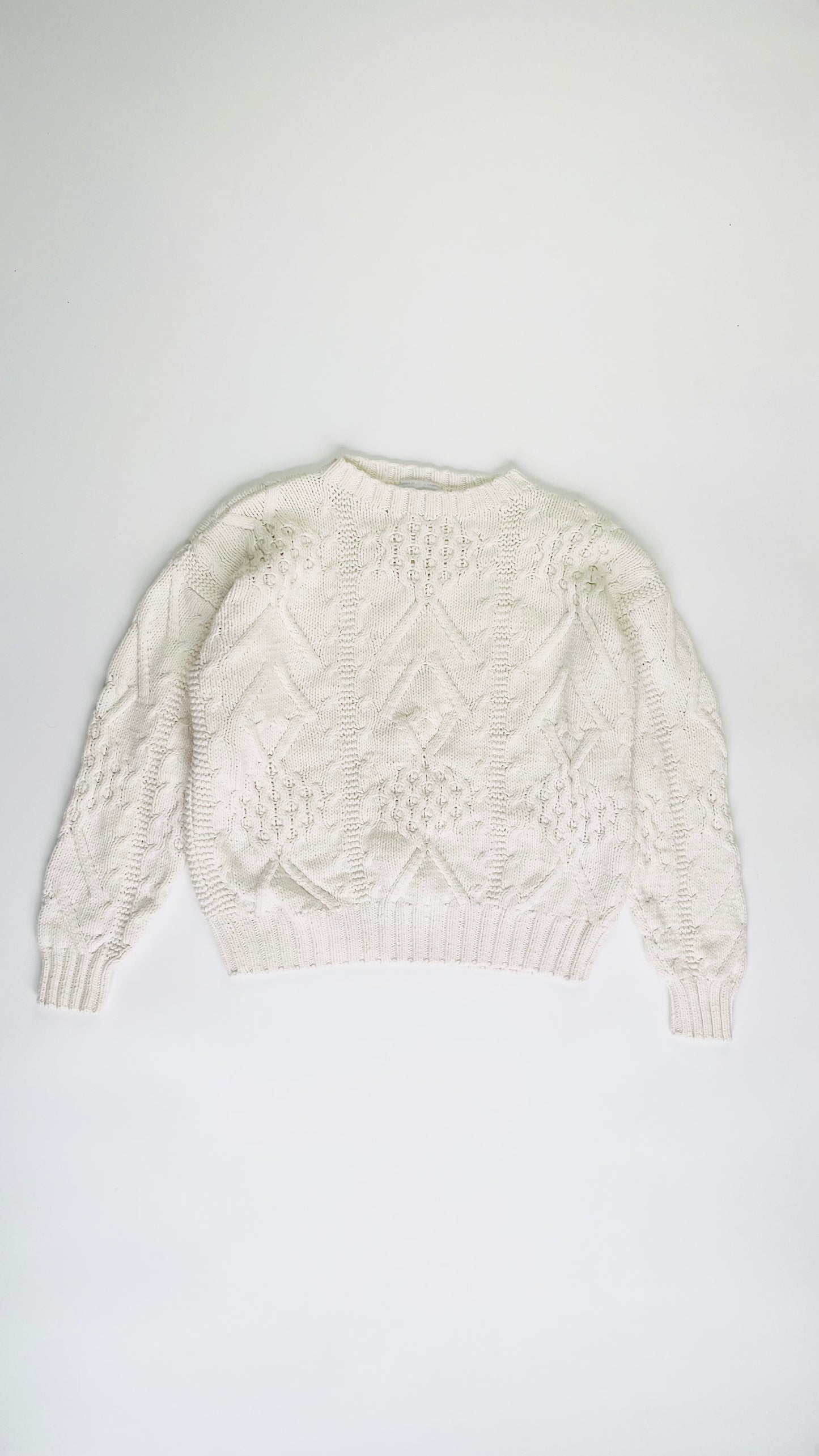 Vintage 90s Nordstrom cream knit sweater- Size M