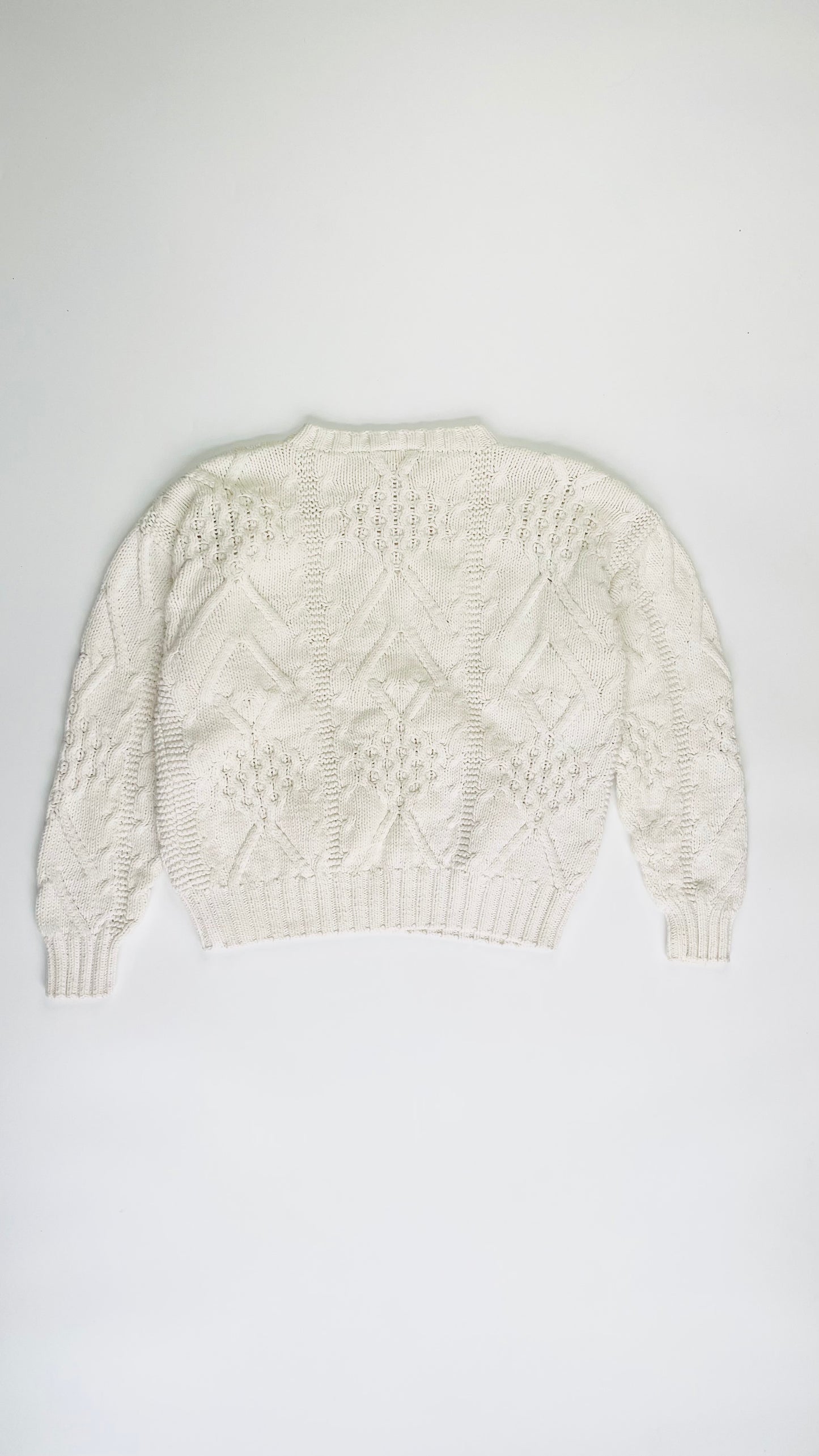 Vintage 90s Nordstrom cream knit sweater- Size M