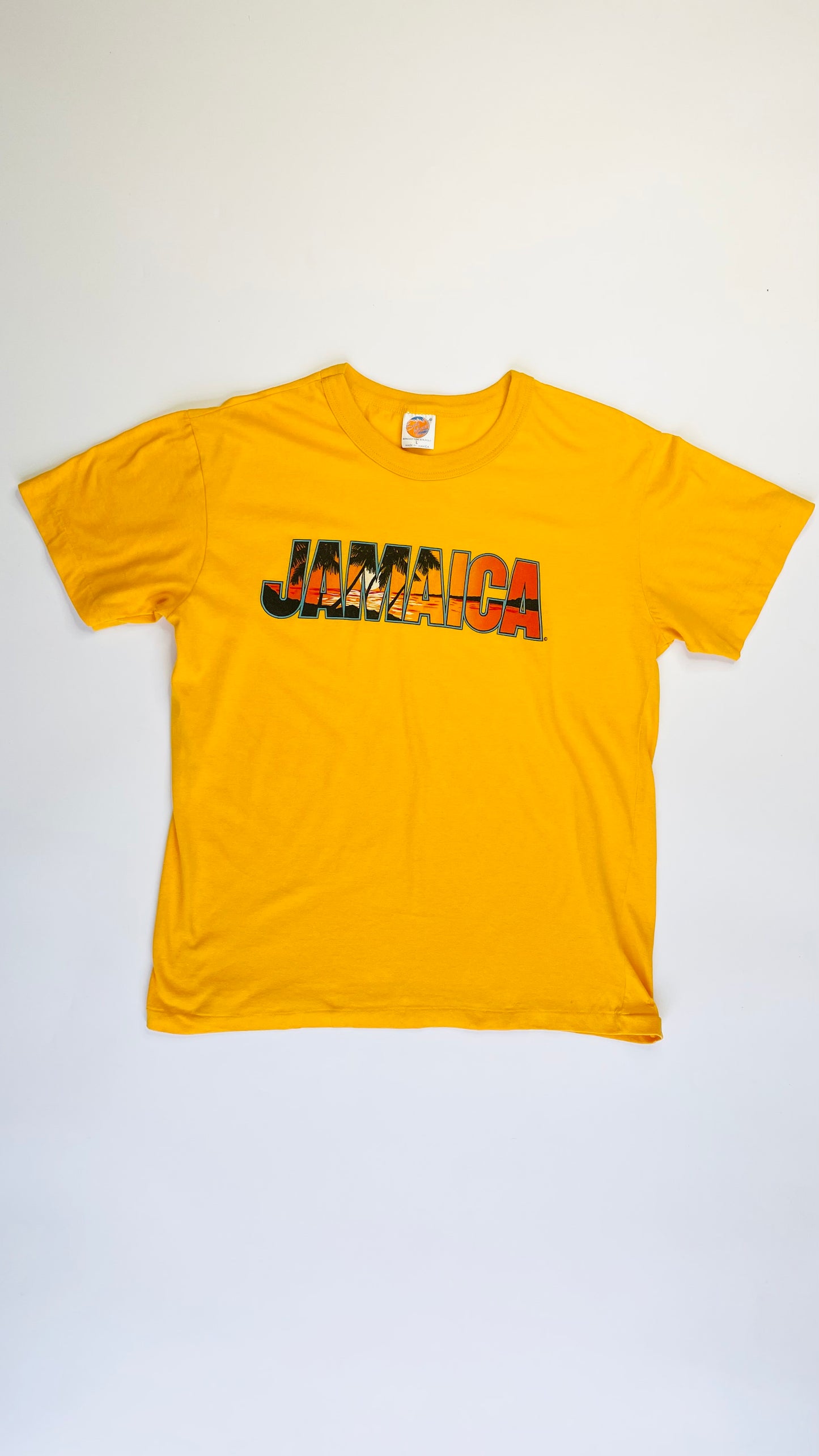 80s yellow Jamaica t-shirt  - Size L
