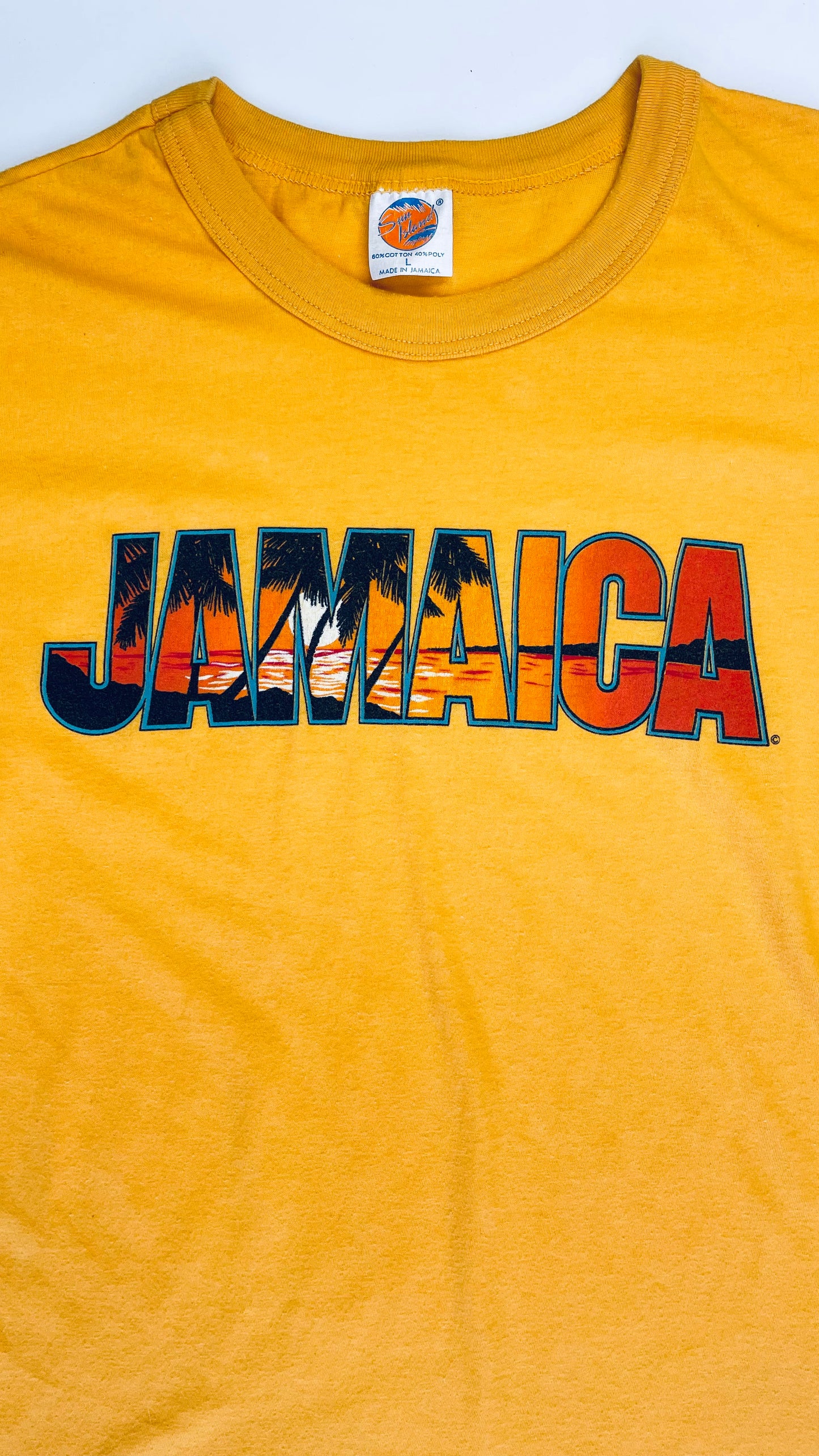 80s yellow Jamaica t-shirt  - Size L