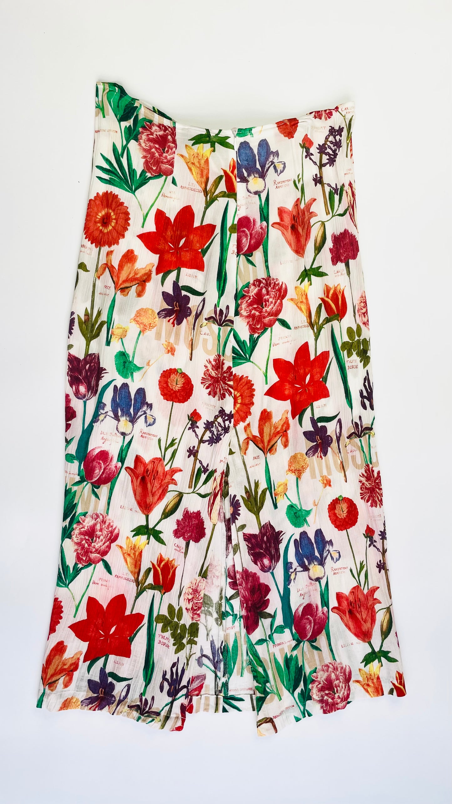 90s Moschino multi colored floral print midi skirt - Size 8