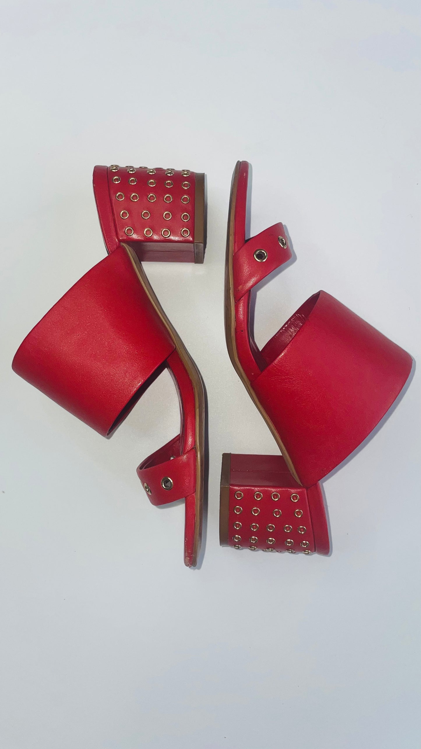 Vintage red 90s Karl Lagerfeld strappy heels - Size 5.5