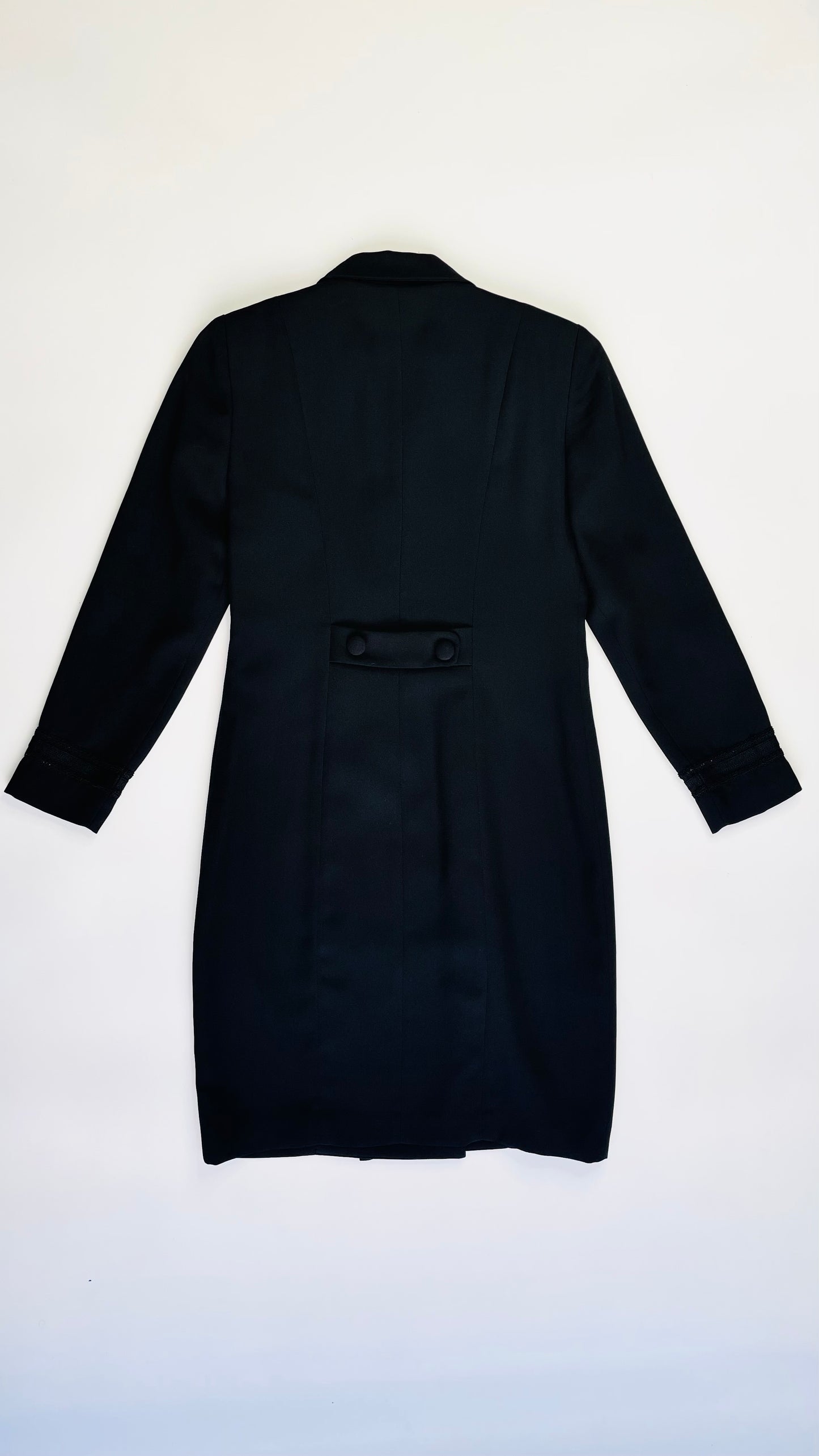 Vintage 80s black Chinoise blazer dress - Size 4