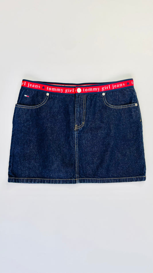 Y2K TOMMY GIRL dark blue denim mini skirt - Size 11