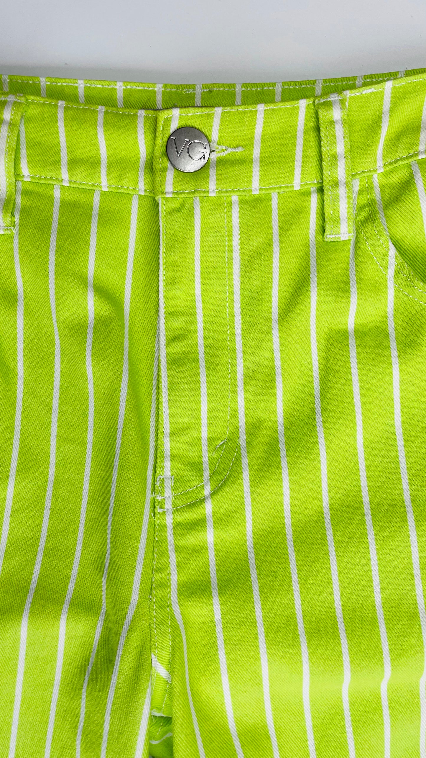 Pre-Loved VICTOR GLEMAUD neon green mid rise straight leg jeans - Size 6
