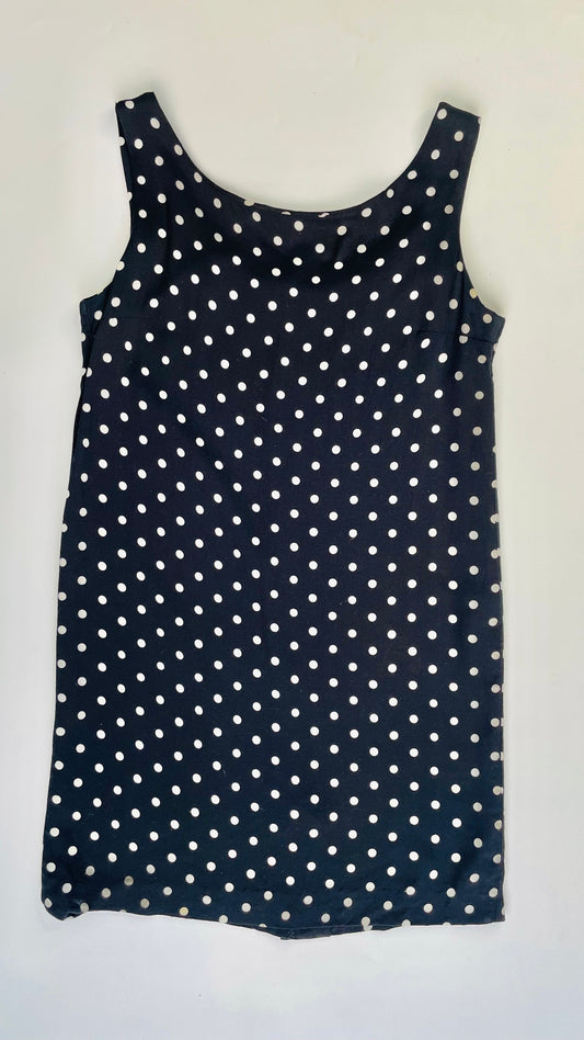 Vintage 90s black & white dot print mini tank dress - Size XS