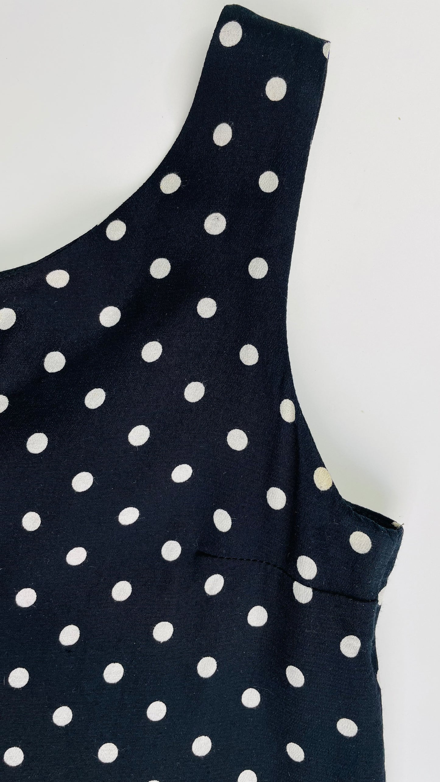 Vintage 90s black & white dot print mini tank dress - Size XS