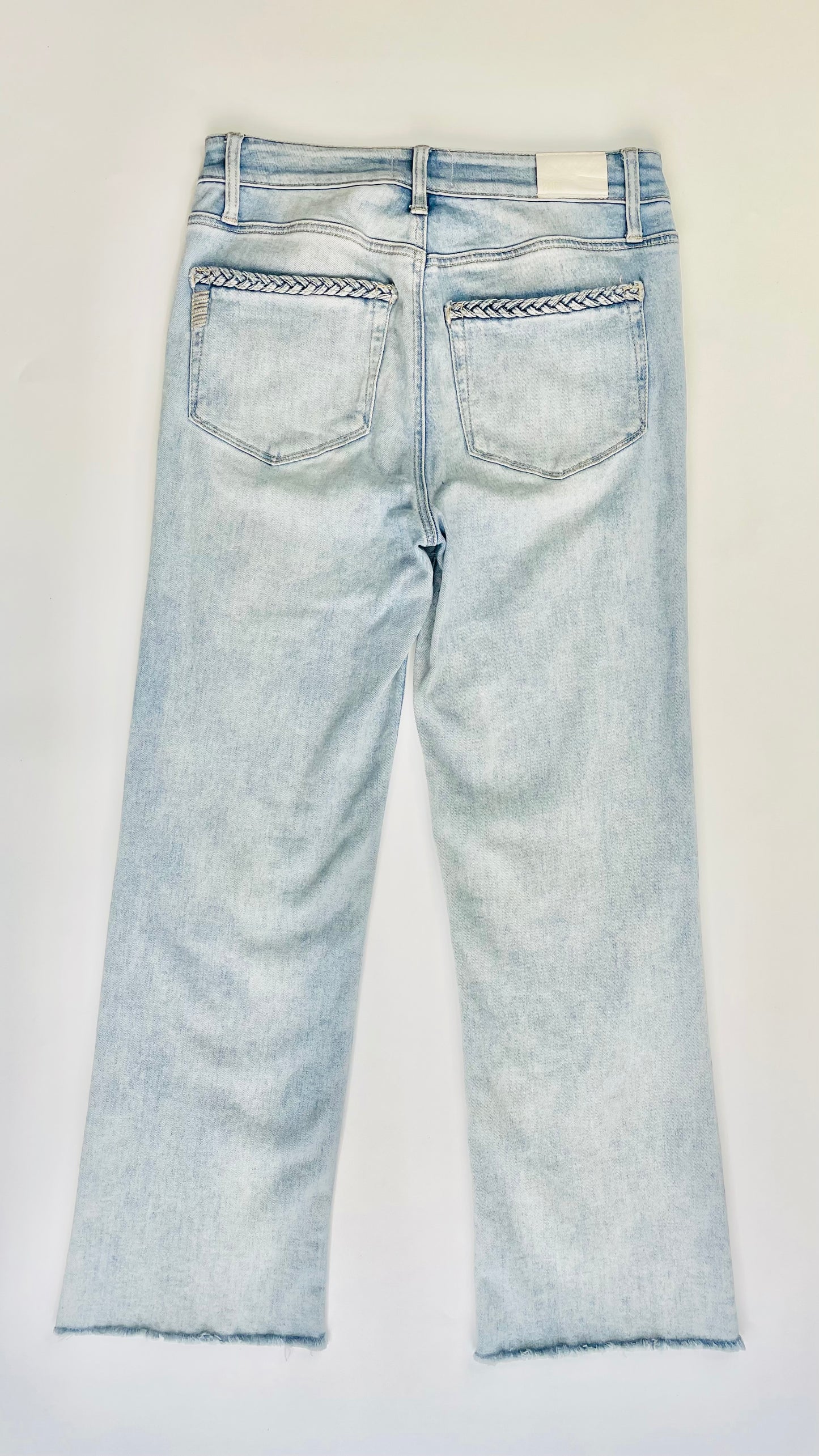 Pre-Loved PAIGE light blue mid rise straight leg jeans - Size 27