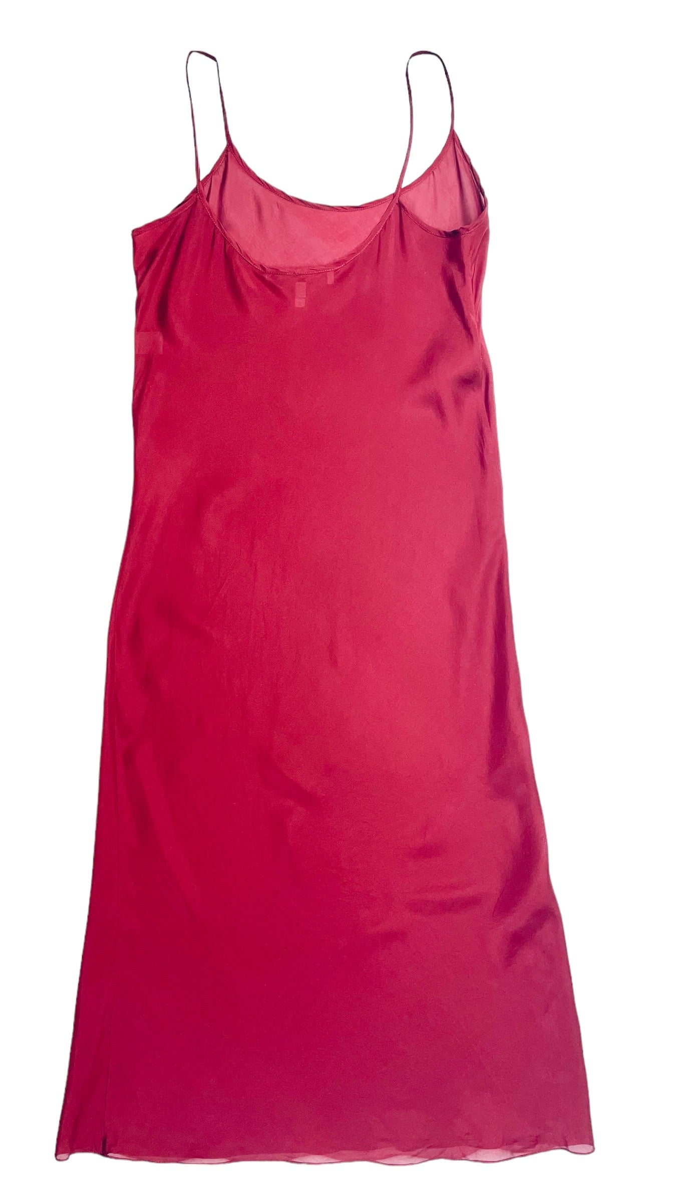 Pre-Loved MORGANE LE FAY burgundy silk slip maxi tank dress - Size M