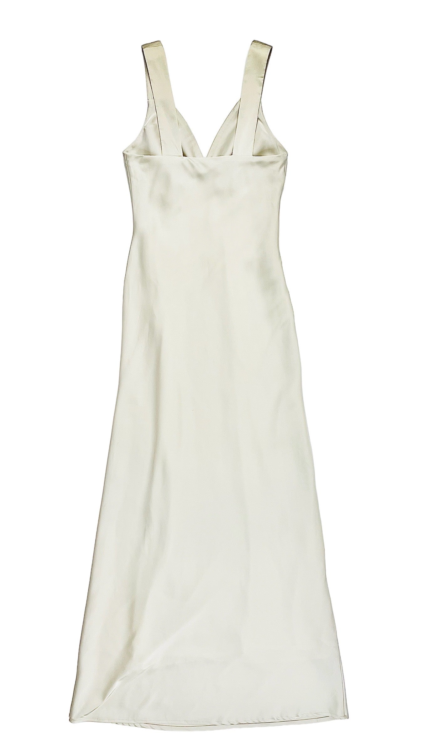 Pre-Loved HOUSE OF HARLOW 1960 off white satin maxi tank dress - Size XS