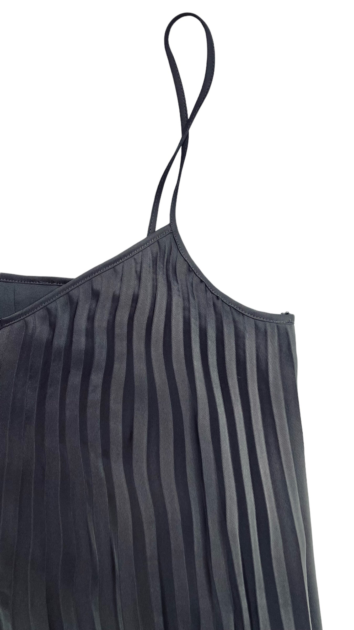 Pre-Loved CLUB MONACO charcoal grey pleated maxi tank dress - Size 0