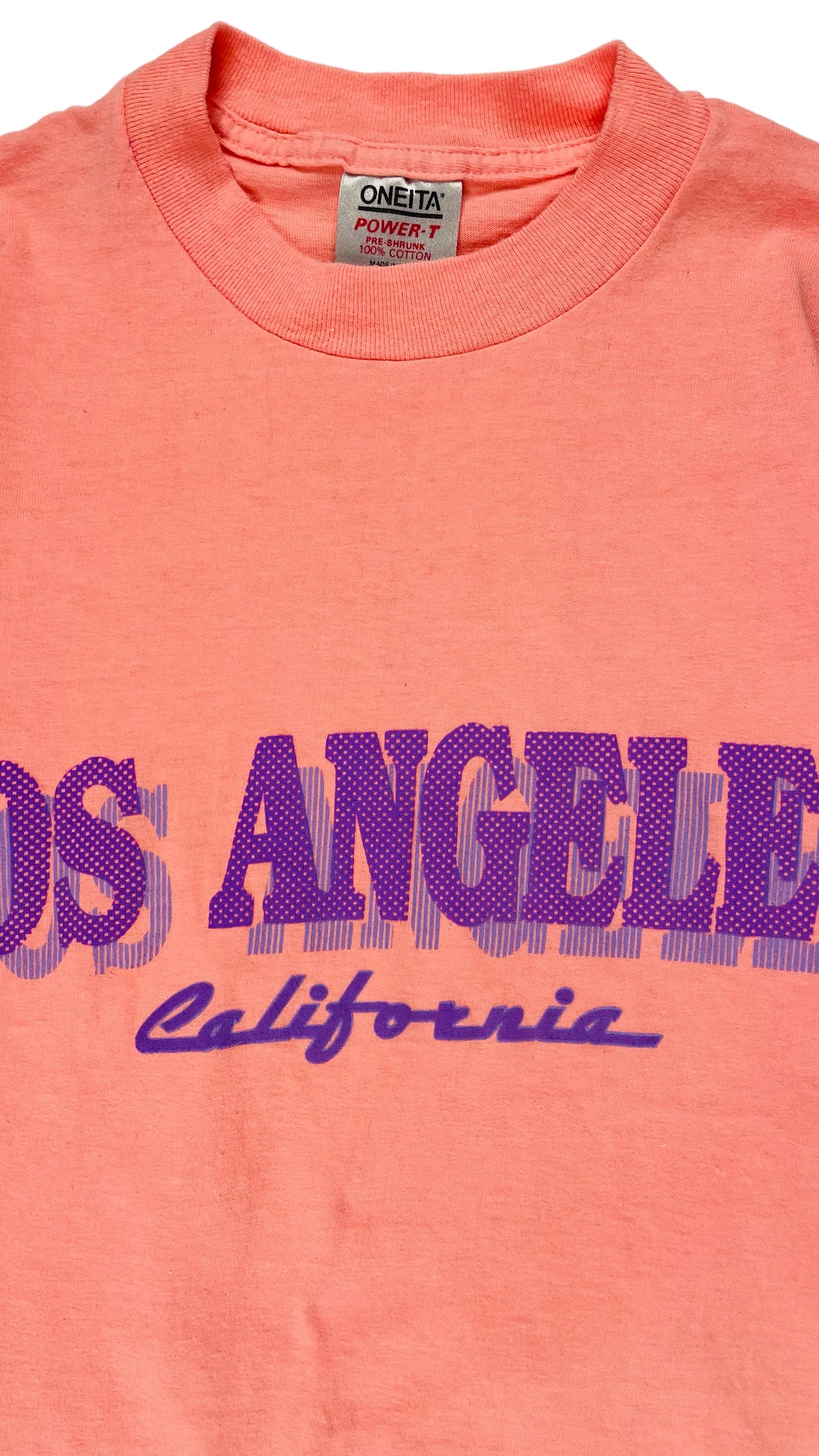 Vintage 90s peach Los Angeles souvenier t shirt - Size S