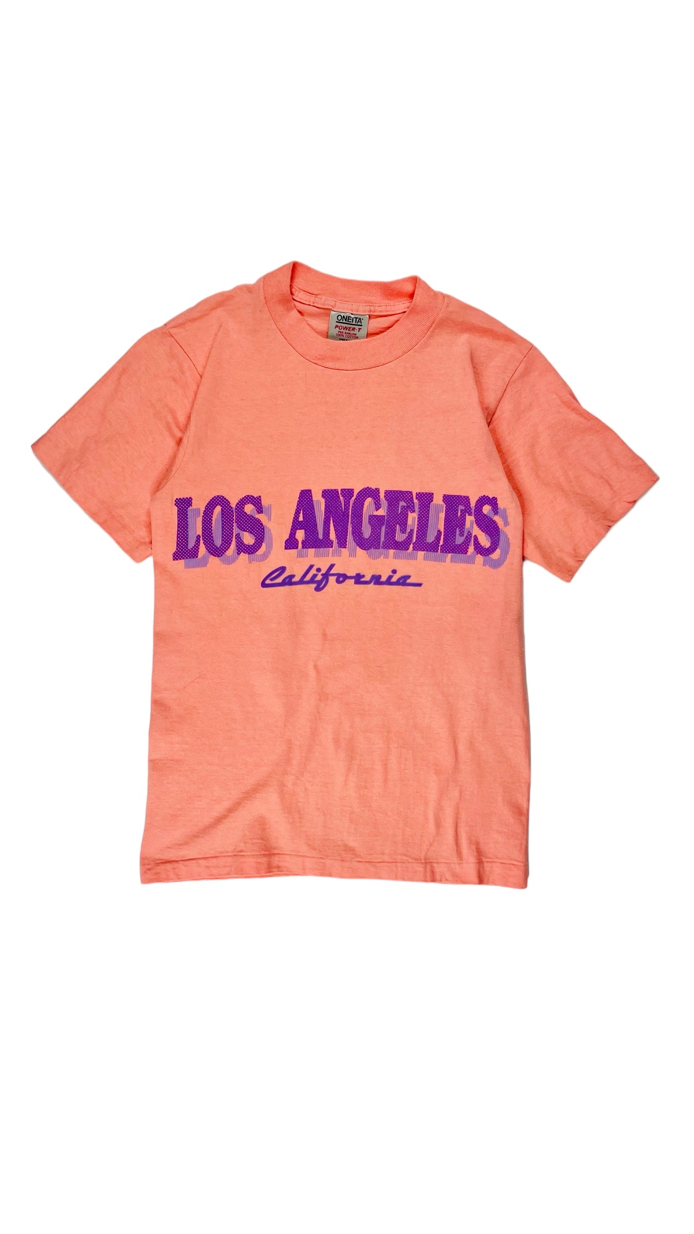 Vintage 90s peach Los Angeles souvenier t shirt - Size S